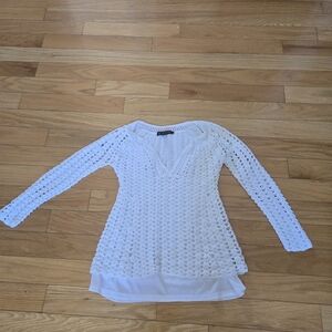 INC International Concepts Cream Crochet Top